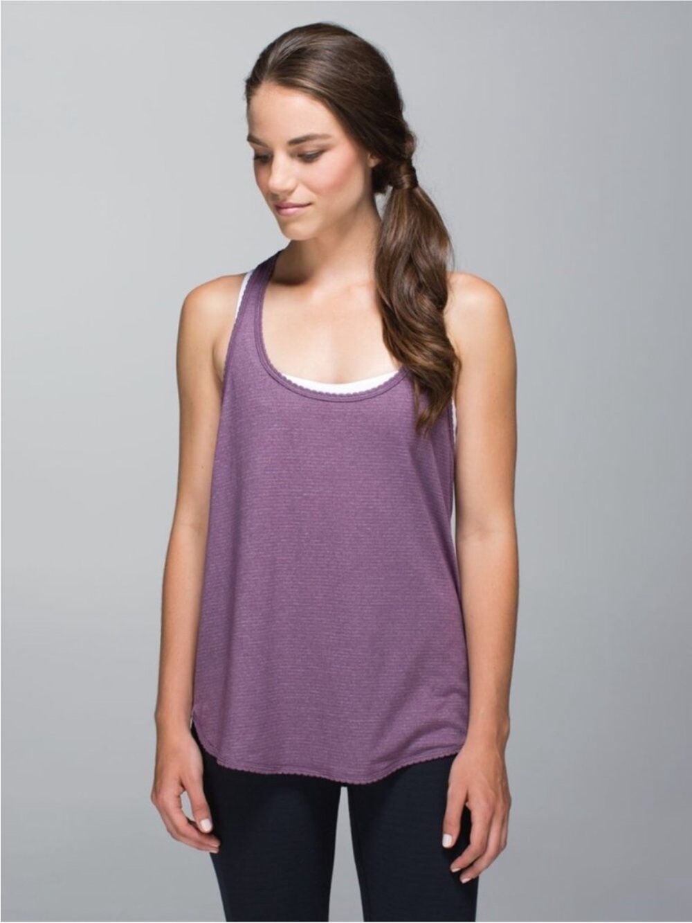 lululemon athletica 105 singlet tank scalloped hem size 4
